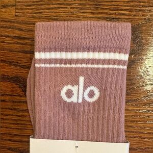 ALO Yoga Unisex Half-Crew Smoky Quartz Sock